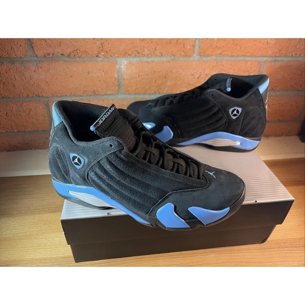 New Jordan Air Jordan 12.5 University Blue Black Suede 487471-007 Men's Sneaker